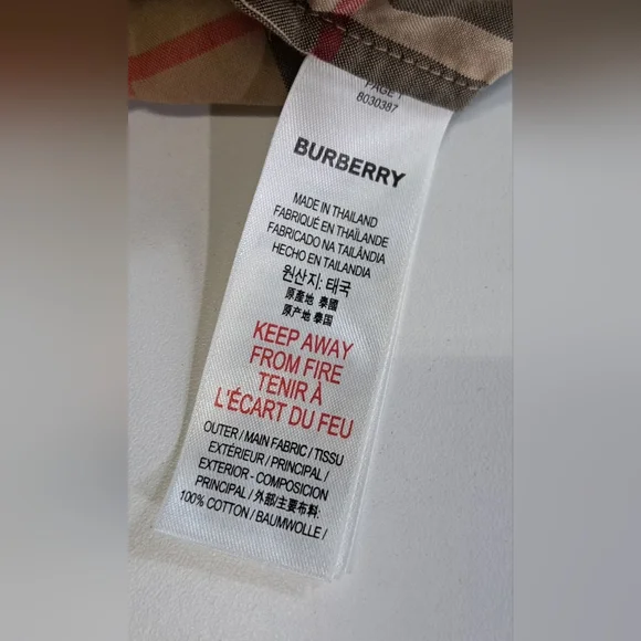 Burberry Baby One Piece Full Jumpsuit Bodysuit Iconic Nova Check Size 18M 65cm - Picture 10 of 12